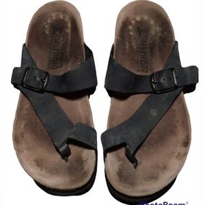 MEFISTO Women’s Sandals |Size 38| Helen Blue Leather Cork Foot bed RubberOutsole